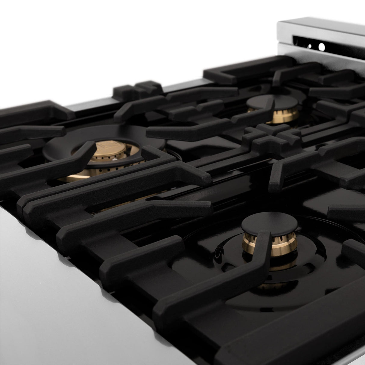 ZLINE 24 in. 2.8 cu. ft. Electric Oven and Gas Cooktop Dual Fuel Range with Griddle and Brass Burners in Stainless Steel (RA-BR-GR-24)