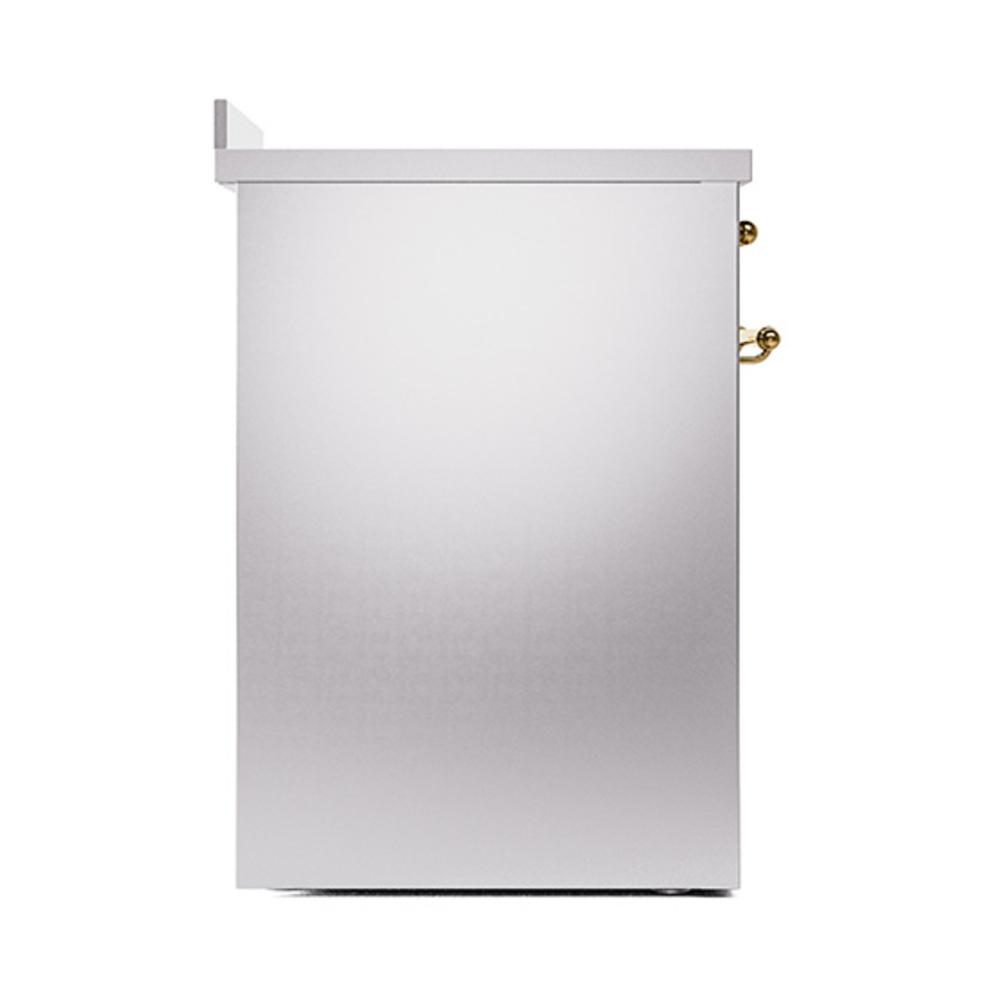 ILVE UNI304QNMPSSG Nostalgie II Noblesse 30 inch Induction Range (Solid Door, Stainless Steel, Brass)