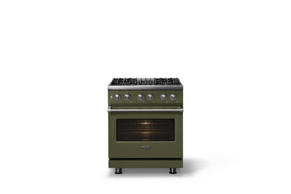 30"W. Dual Fuel Range (Finish: Martini, Trim: Polished Chrome, Fuel: Natural Gas)