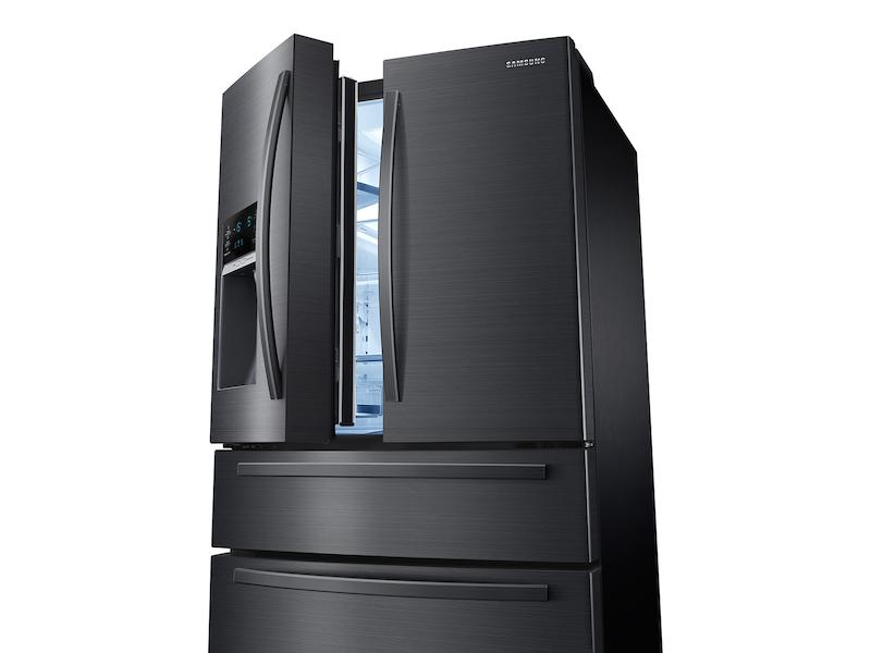 25 cu. ft. Large Capacity 4-Door French Door Refrigerator with External Water & Ice Dispenser in Black Stainless Steel