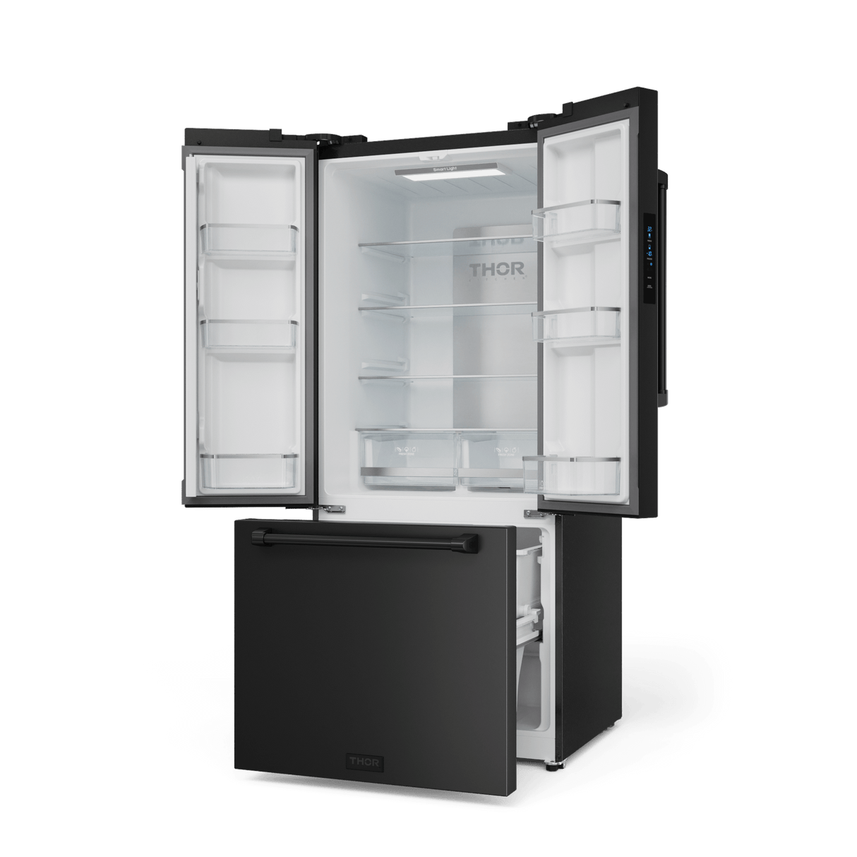 30 Inch 17.5 Cu Ft French Door Counter Depth Refrigerator With Ice Maker In Black Gordon Ramsay Series