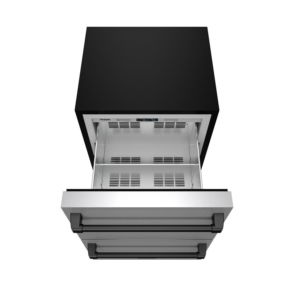 24 Inch Undercounter Built-in / Freestanding Drawer Freezer - Stainless Steel/black Gordon Ramsay Series