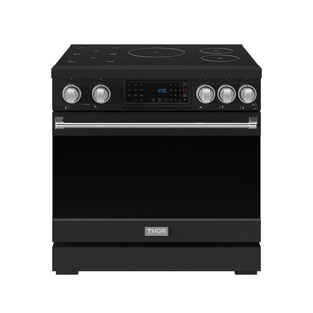36 Inch Professional Induction Range With Tilt Panel Touch Control In Black and Stainless Steel Gordon Ramsay Series