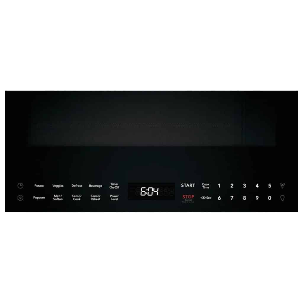 30" Over-The-Range Microwave Oven in Black Glass with Stainless Steel Trim