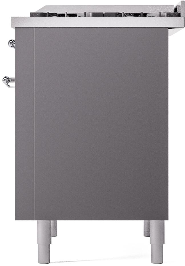 Nostalgie II 36 Inch Dual Fuel Liquid Propane Freestanding Range in Matte Graphite with Chrome Trim