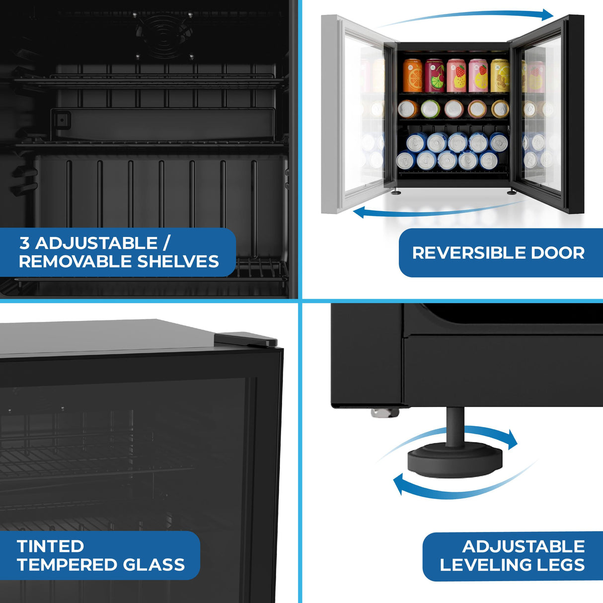 Avanti Beverage Center, 60 Can Capacity, in Black (AVBC17F2PG)