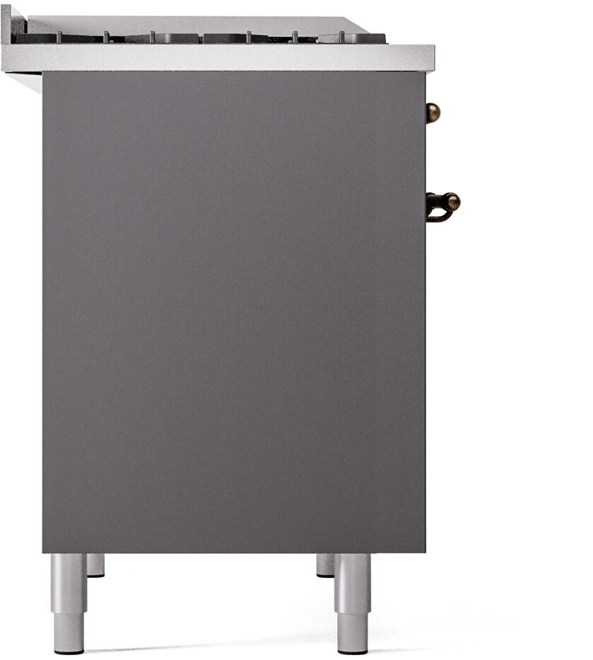 Nostalgie II 40 Inch Dual Fuel Liquid Propane Freestanding Range in Matte Graphite with Bronze Trim
