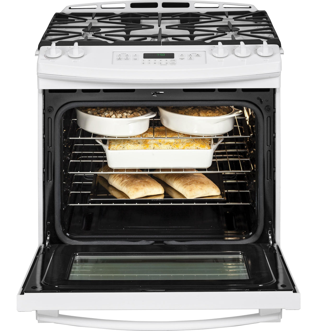 GE® 30" Slide-In Front Control Gas Range