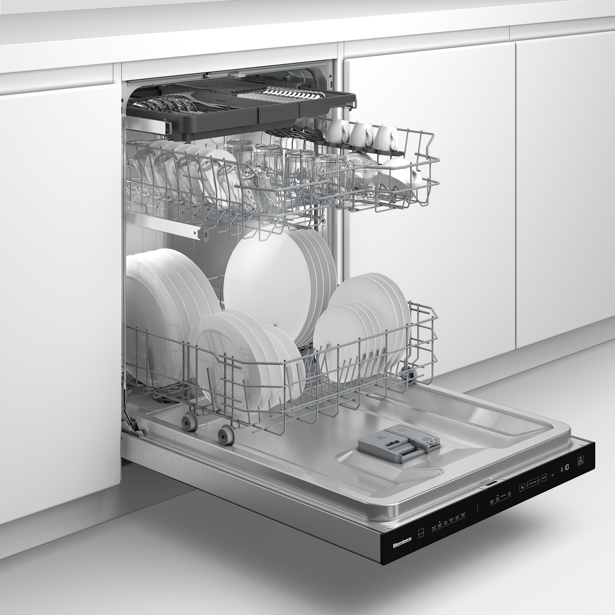 24in Dishwasher SS 47dBA top control 6 cycle, beam on floor