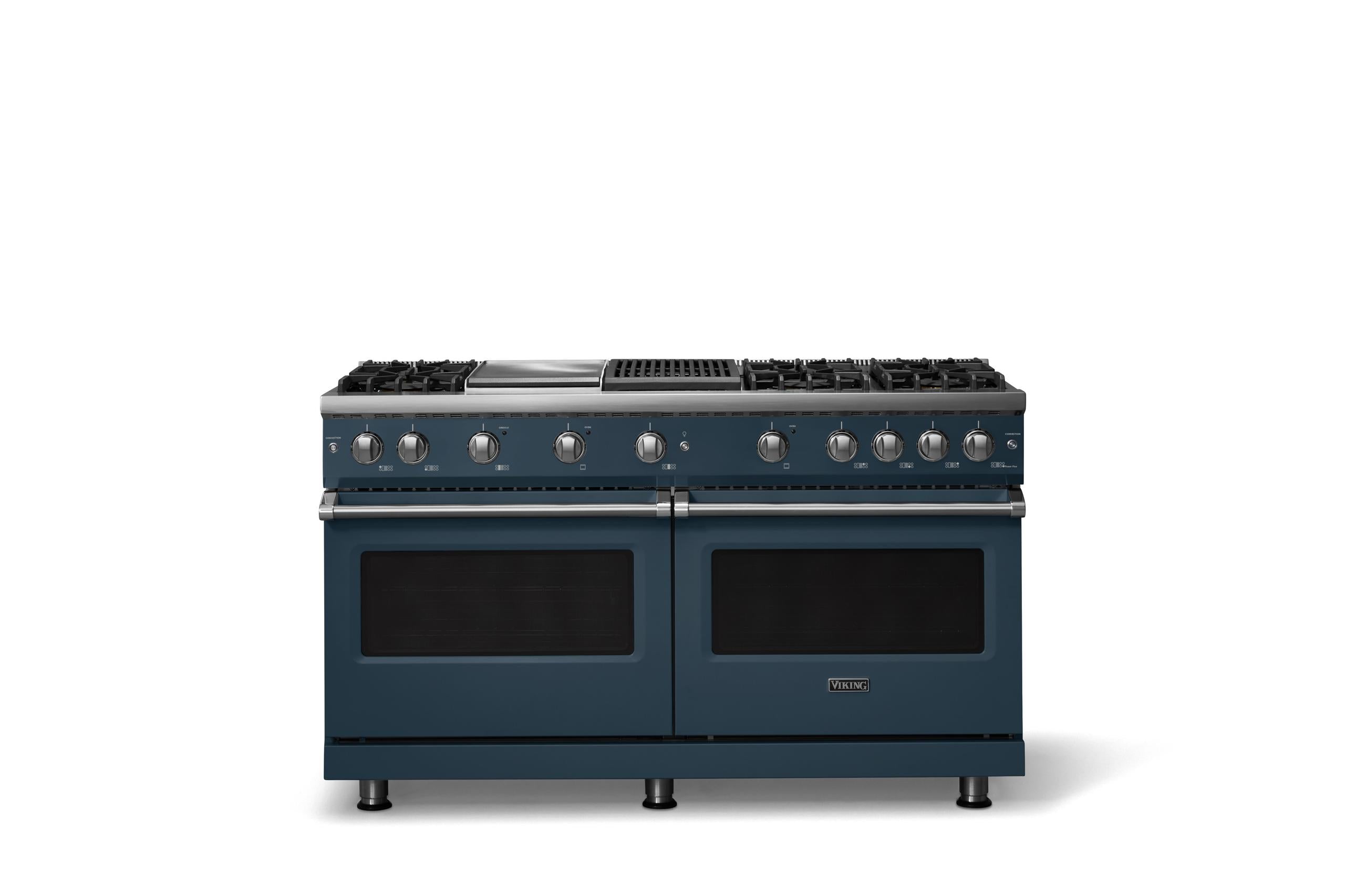 60"W. Sealed Burner Gas Range (Finish: Squall, Trim: Polished Chrome, Fuel: Propane)