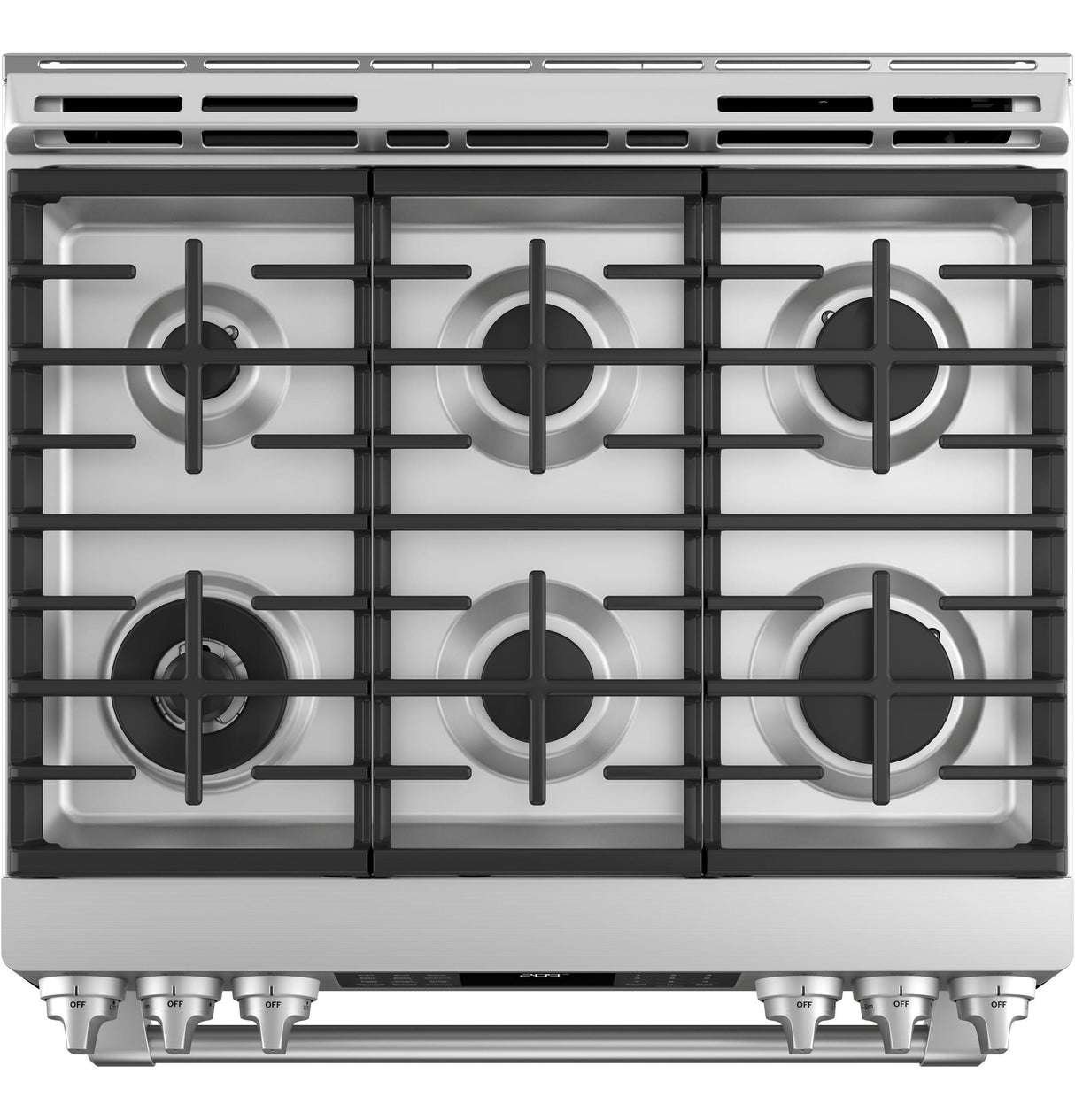 GE Cafe™ Series 30" Slide-In Front Control Dual-Fuel Range with Warming Drawer