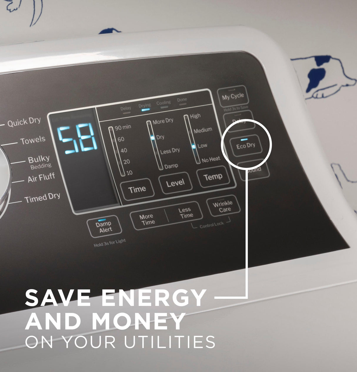 GE® 7.4 cu. ft. Capacity Electric Dryer with Up To 120 ft. Venting and Sensor Dry