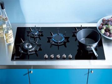 36" 5-Burner KM 391 Gas on Glass (G) Cooktop - Gas Cooktop Black