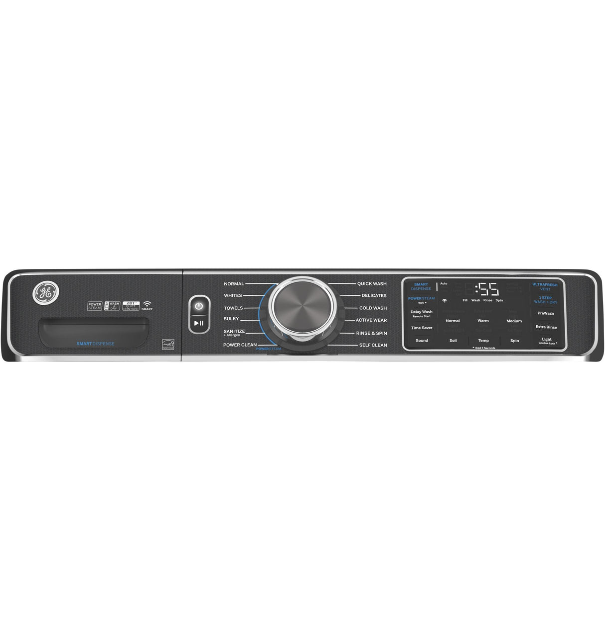 GE® 5.0 cu. ft. Capacity Smart Front Load ENERGY STAR® Steam Washer with SmartDispense™ UltraFresh Vent System with OdorBlock™ and Steam