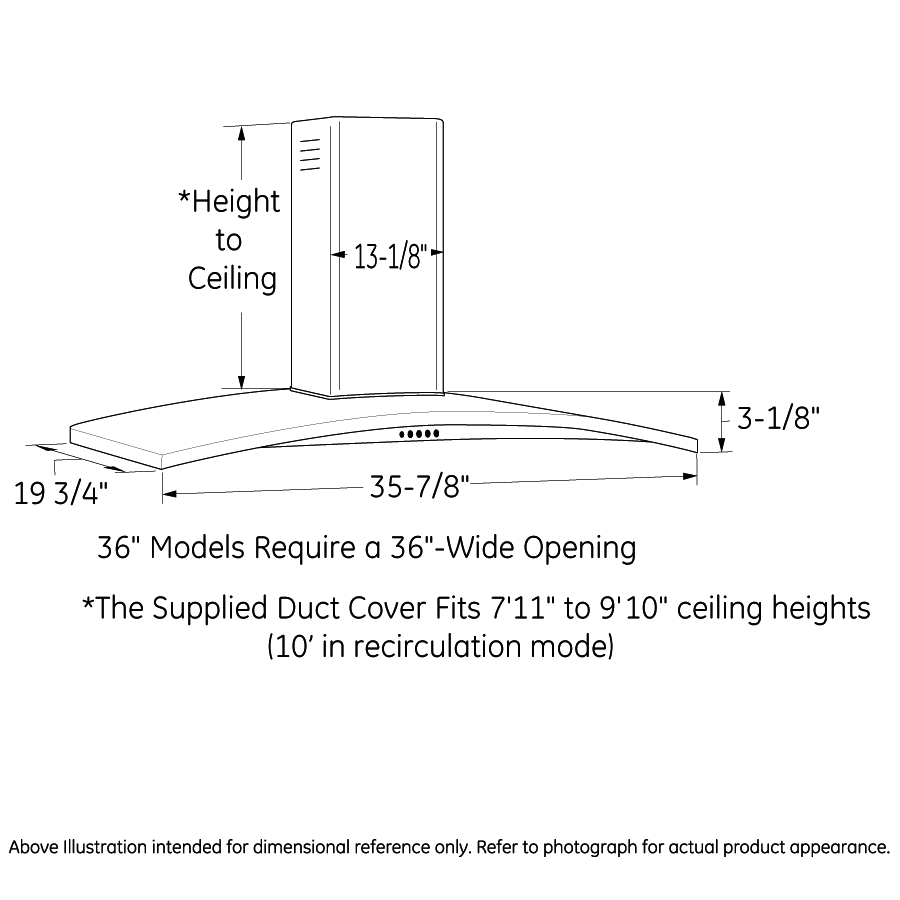 36" Wall-Mount Chimney Hood