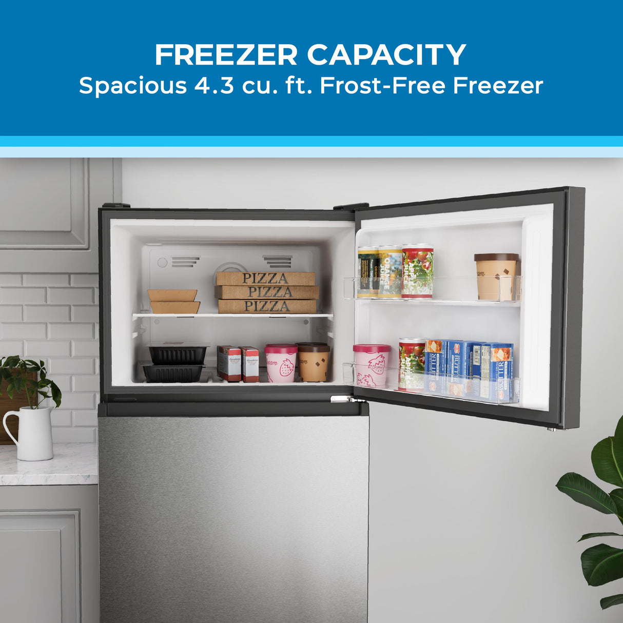 Avanti Frost-Free Apartment Size Garage Ready Refrigerator, 18.0 cu. ft. Capacity, in Stainless Steel (AVFF18DLJ0SS)