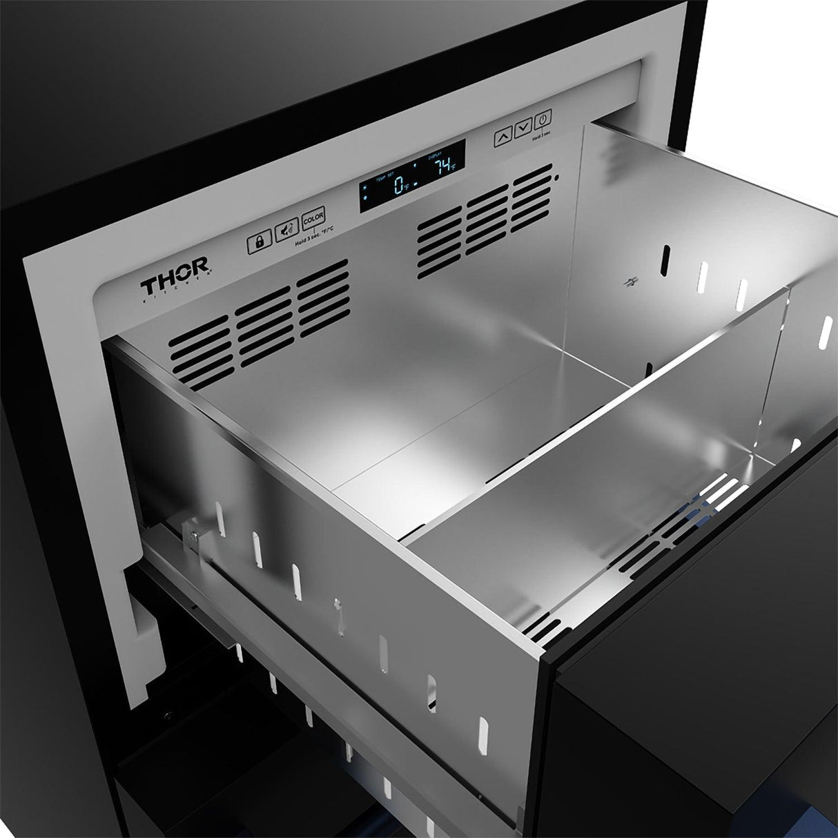 24 Inch Undercounter Built-in or Freestanding Drawer Refrigerator - Black/blue Gordon Ramsay Series