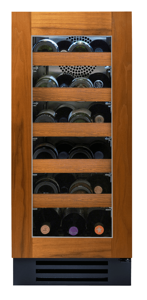 15 Inch Single Zone Overlay Glass Door Left Hinge Undercounter Wine Cabinet