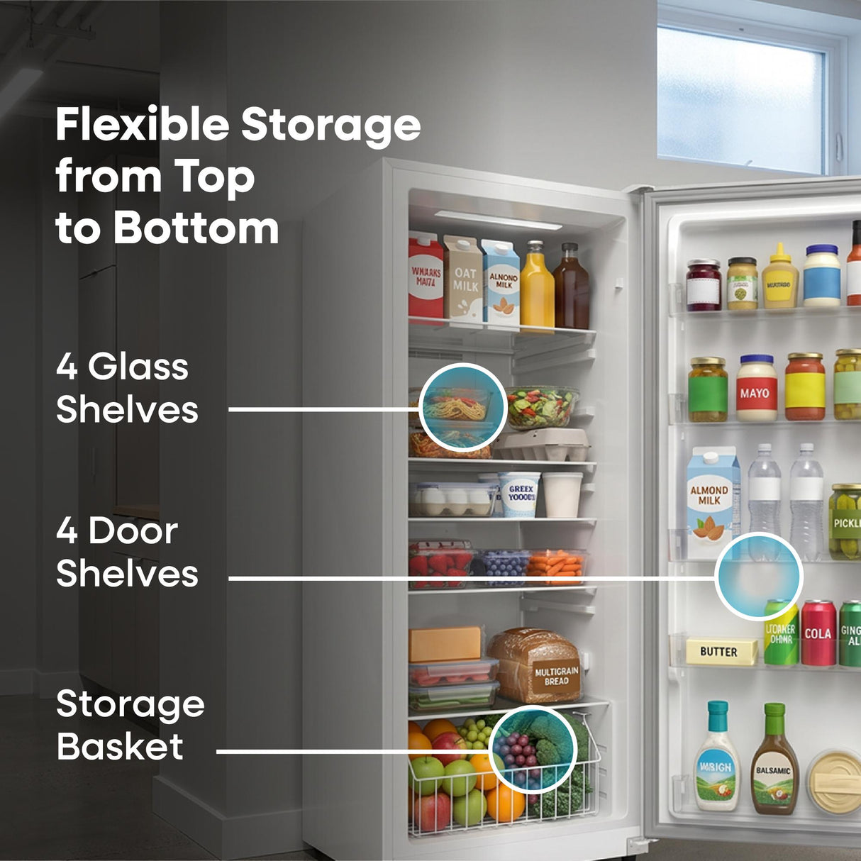 Element 17.0 cu. ft. Upright Convertible Freezer / Refrigerator - White, ENERGY STAR (EXUF17CEEW)