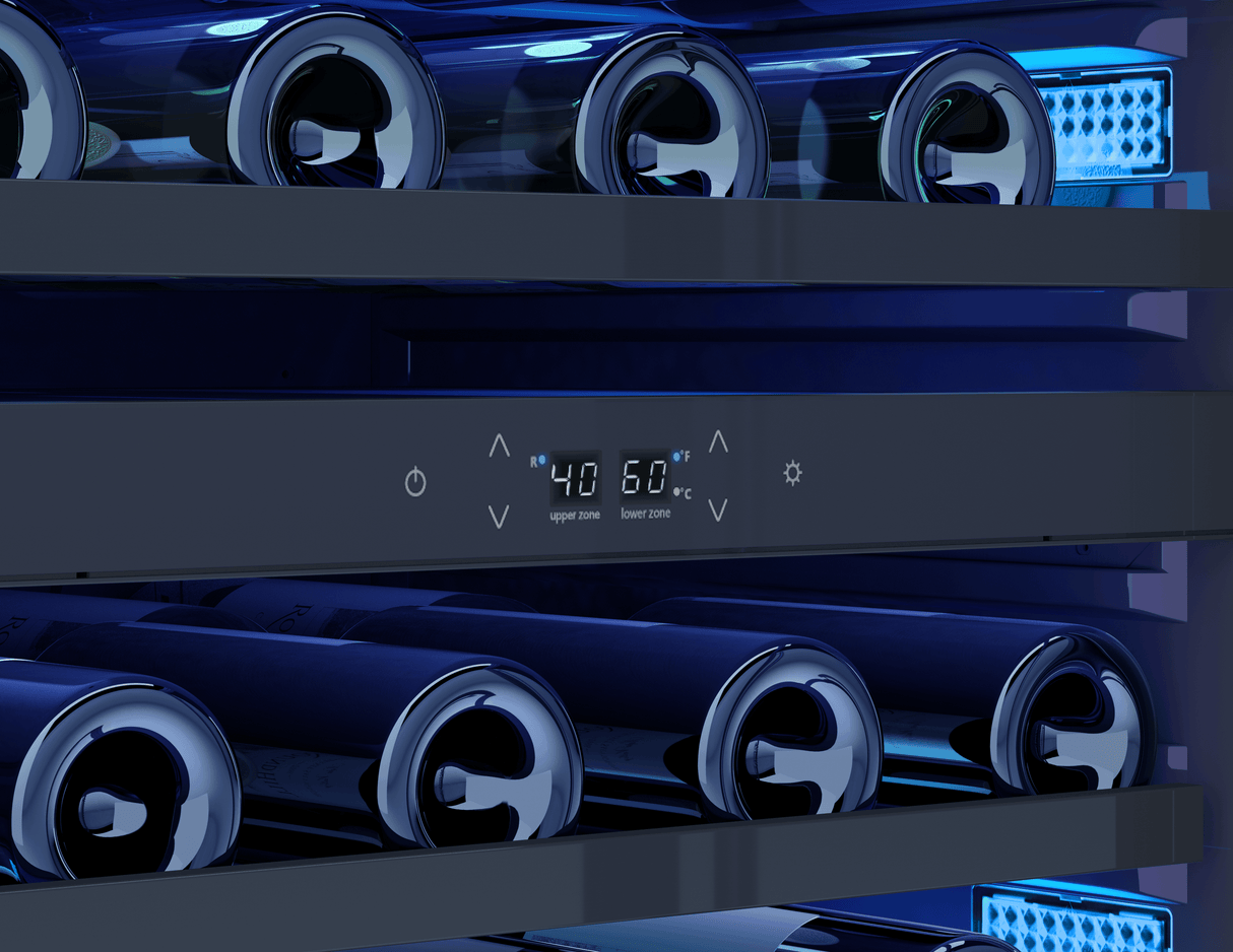 Brisas Wine Cooler, 24in UC, SS+Glass,2Z, ADA