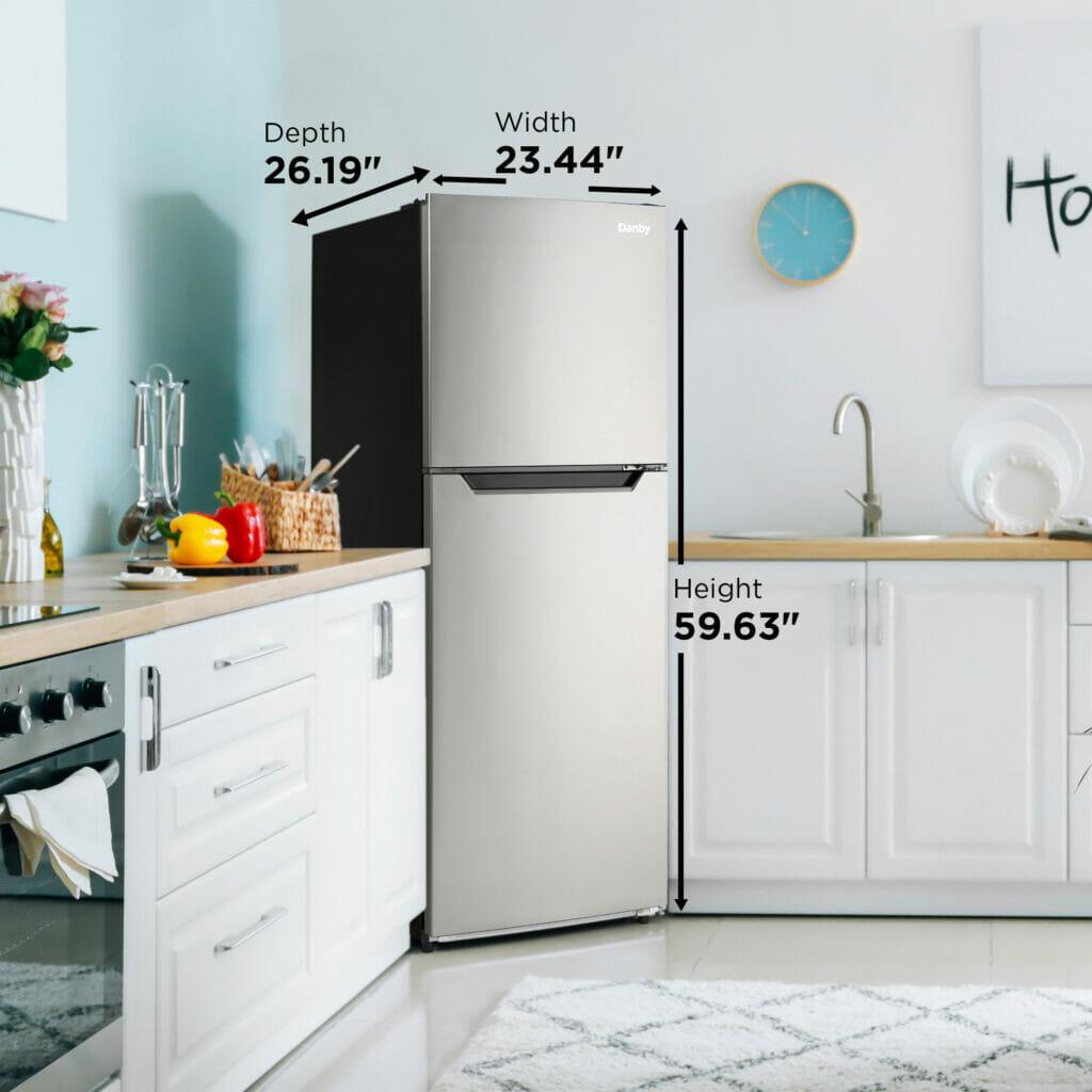 Danby 10.1 cu. ft. Top Mount Apartment Size Fridge in Stainless Steel Look