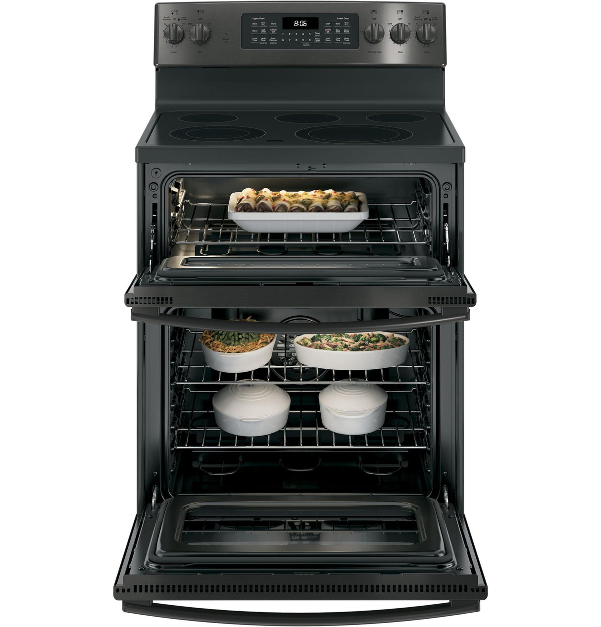 GE® 30" Free-Standing Electric Double Oven Convection Range