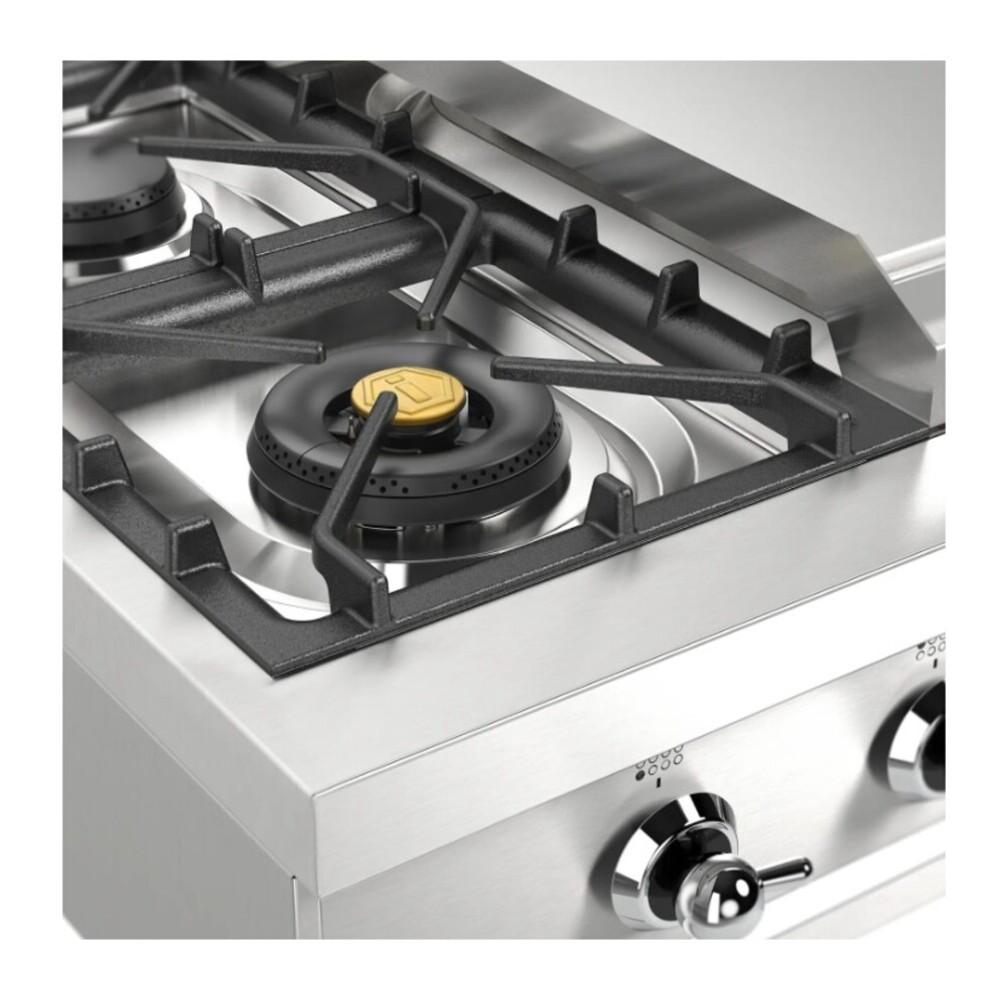 ILVE UHCP48FNSSC Nostalgie II 48 inch Built-In Gas Rangetop with Griddle, in Stainless Steel (Natural Gas, Chrome)