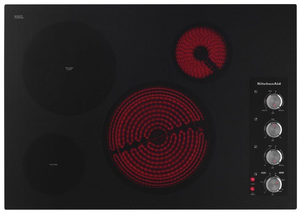 30" Electric Cooktop with 4 Radiant Elements - Black