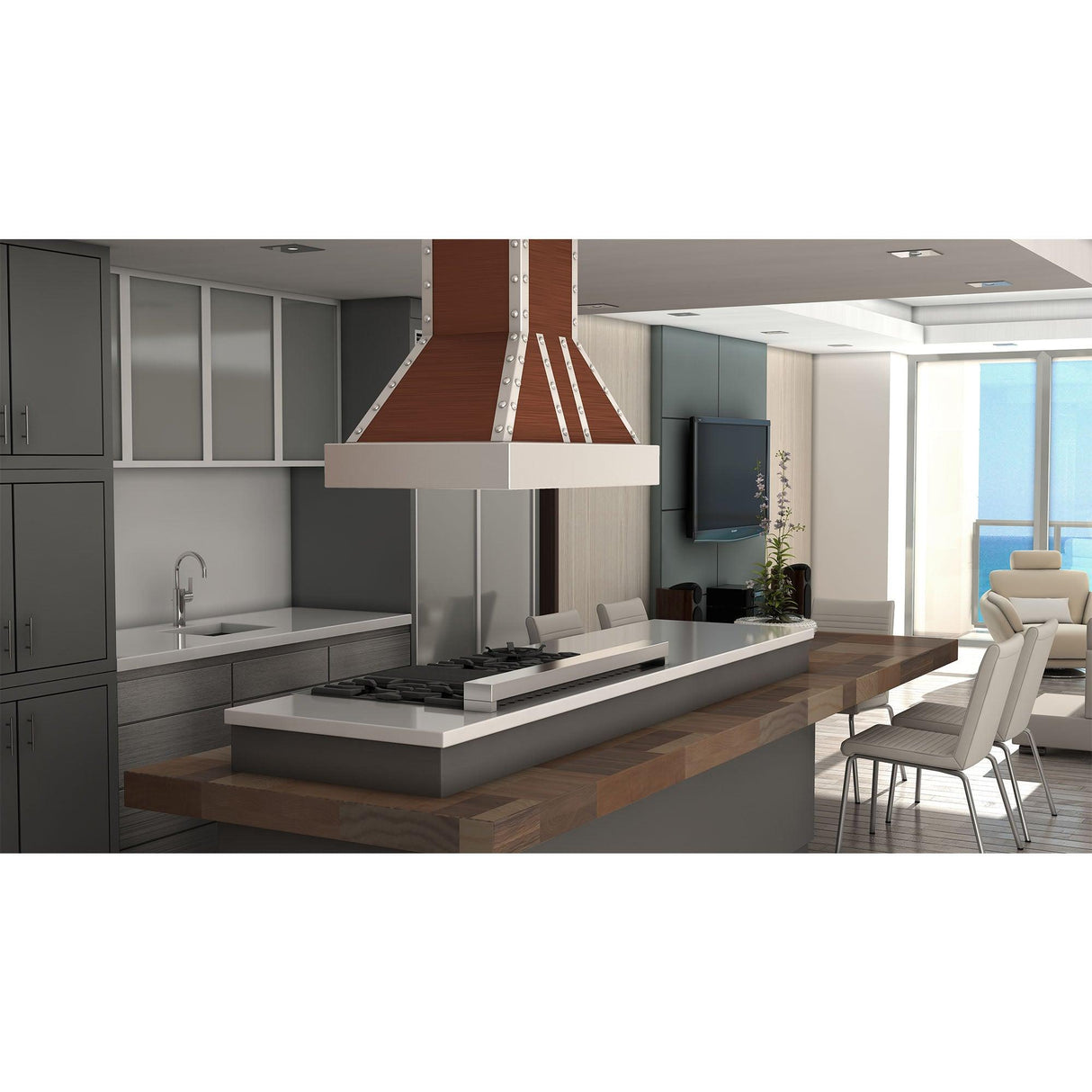 ZLINE 30" Designer Series Copper Island Range Hood (655i-CSSSS-30)
