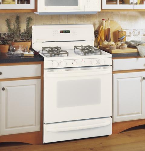GE Profile Performance Spectra 30" Free-Standing Smooth-Top Convection Gas Range with Warming Drawer