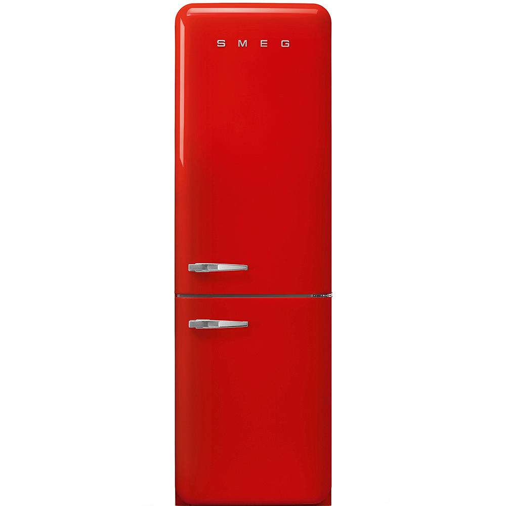 Approx 24" 50'S Style refrigerator with automatic freezer, Red, Right hand hinge