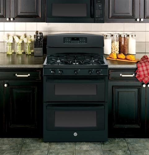 GE® 30" Free-Standing Gas Double Oven Range