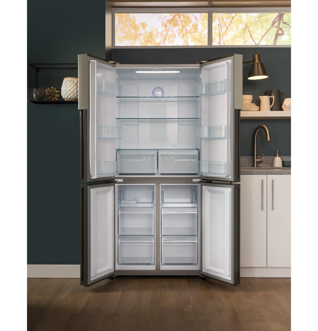 Haier ENERGY STAR® 16.4 Cu. Ft. Quad Door Refrigerator