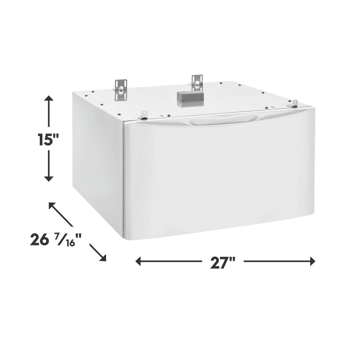 Luxury-Glide® Pedestal with Spacious Storage Drawer - Matte White Finish