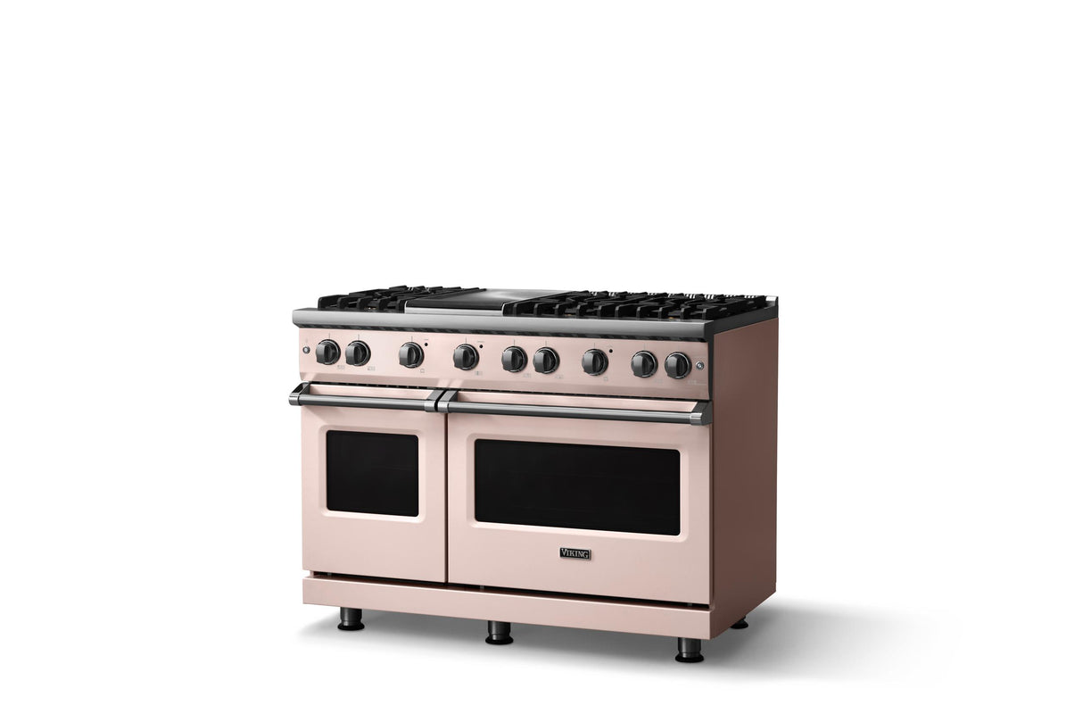 48"W. Sealed Burner Gas Range (Burner: 6g, Finish: Blush, Trim: Polished Chrome, Fuel: Natural Gas)