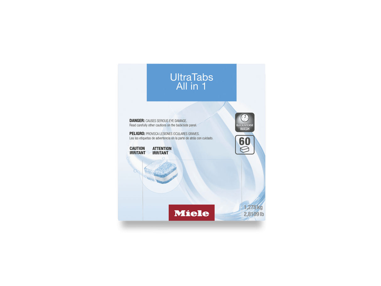 UltraTabs All in 1, 60 tabs - for best cleaning results in Miele dishwashers.