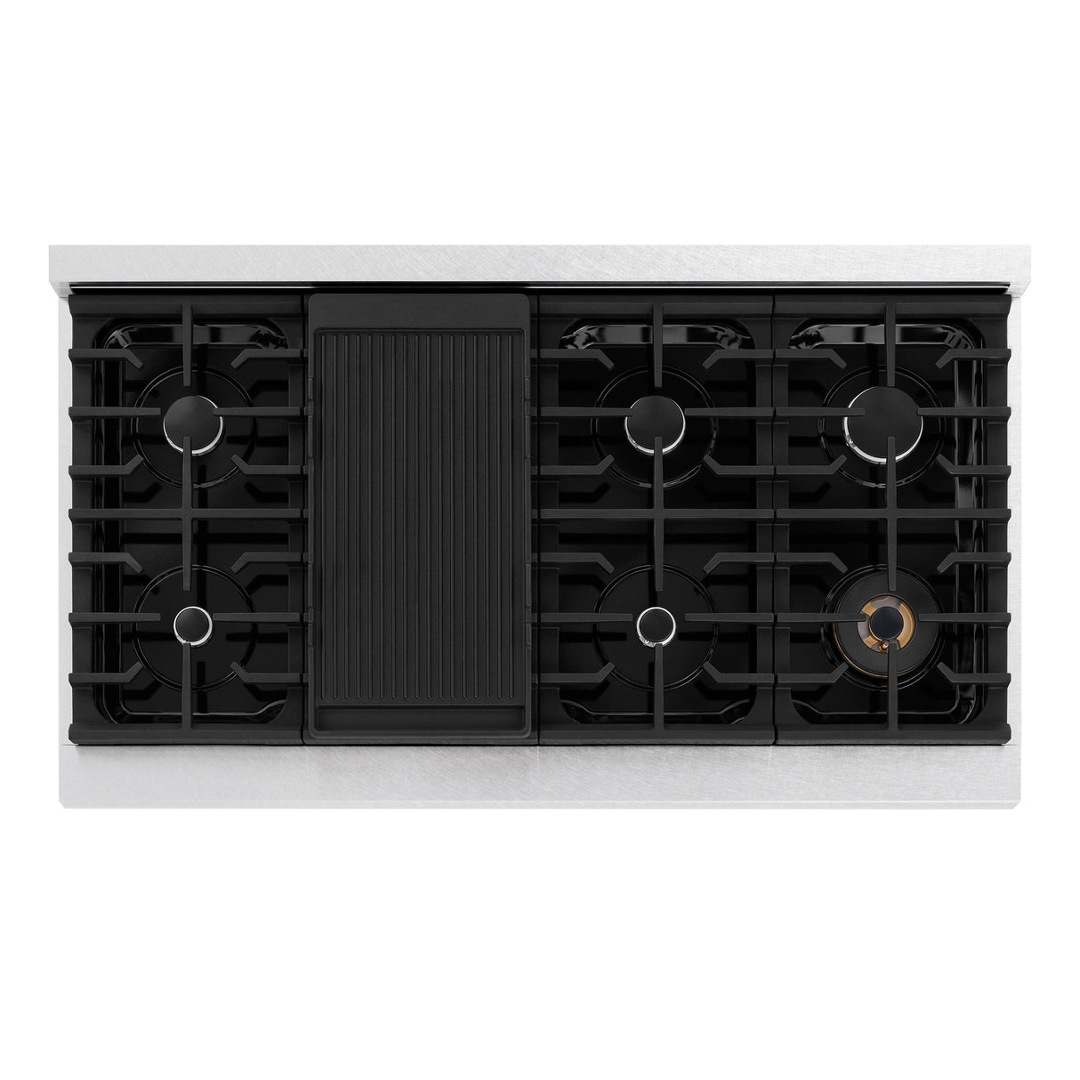 ZLINE 48 in. Paramount Gas Rangetop with 8 Burners and Porcelain Cooktop in DuraSnow' Stainless Steel (SRTS-48)