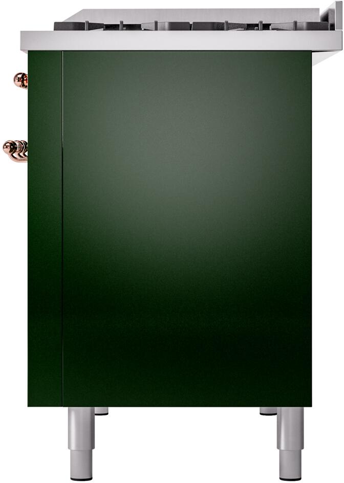 Nostalgie II 48 Inch Dual Fuel Liquid Propane Freestanding Range in Emerald Green with Copper Trim
