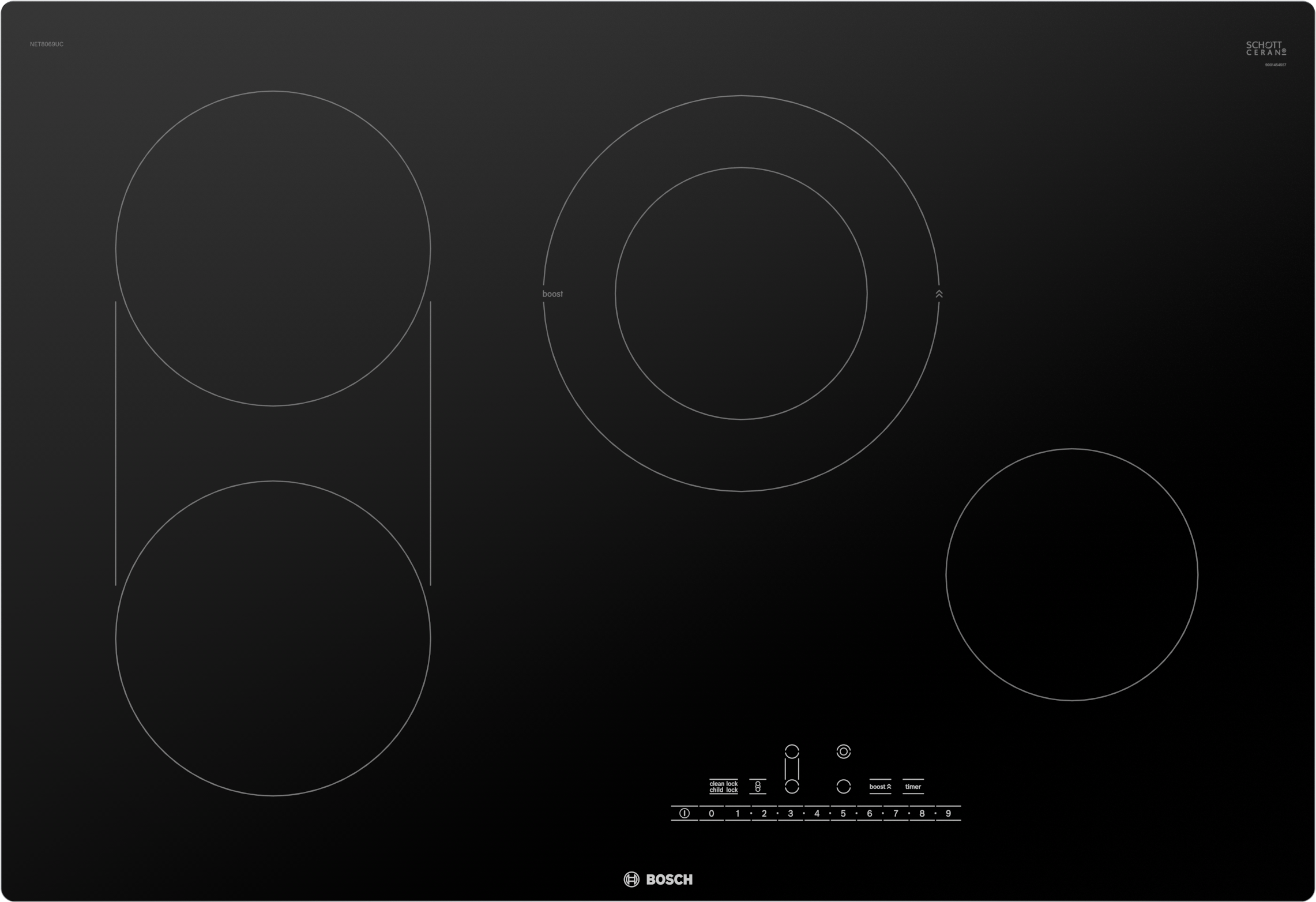 800 Series Electric Cooktop 30 Black, Without Frame