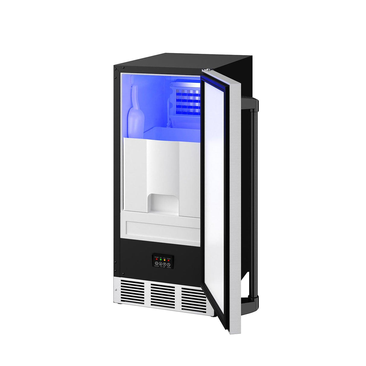15 Inch Undercounter Built-in/freestanding Ice Maker In Stainless Steel/black Gordon Ramsay Series