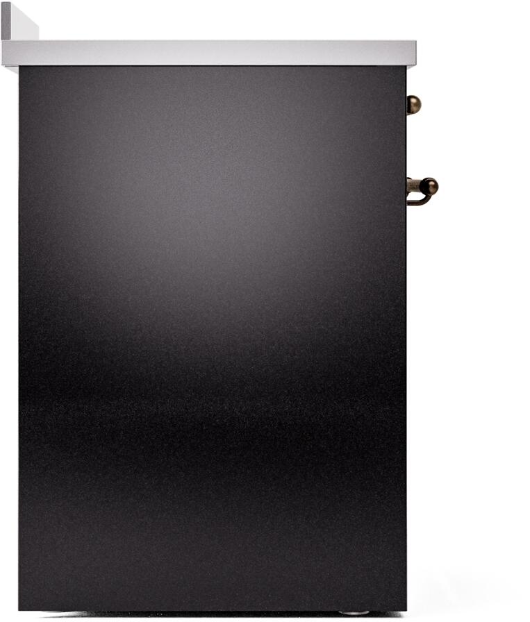 Nostalgie II 30 Inch Electric Freestanding Range in Glossy Black with Bronze Trim