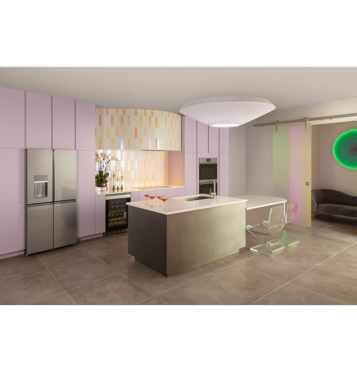 CAF(EBACK)™ ENERGY STAR® 27.4 Cu. Ft. Smart Quad-Door Refrigerator in Platinum Glass