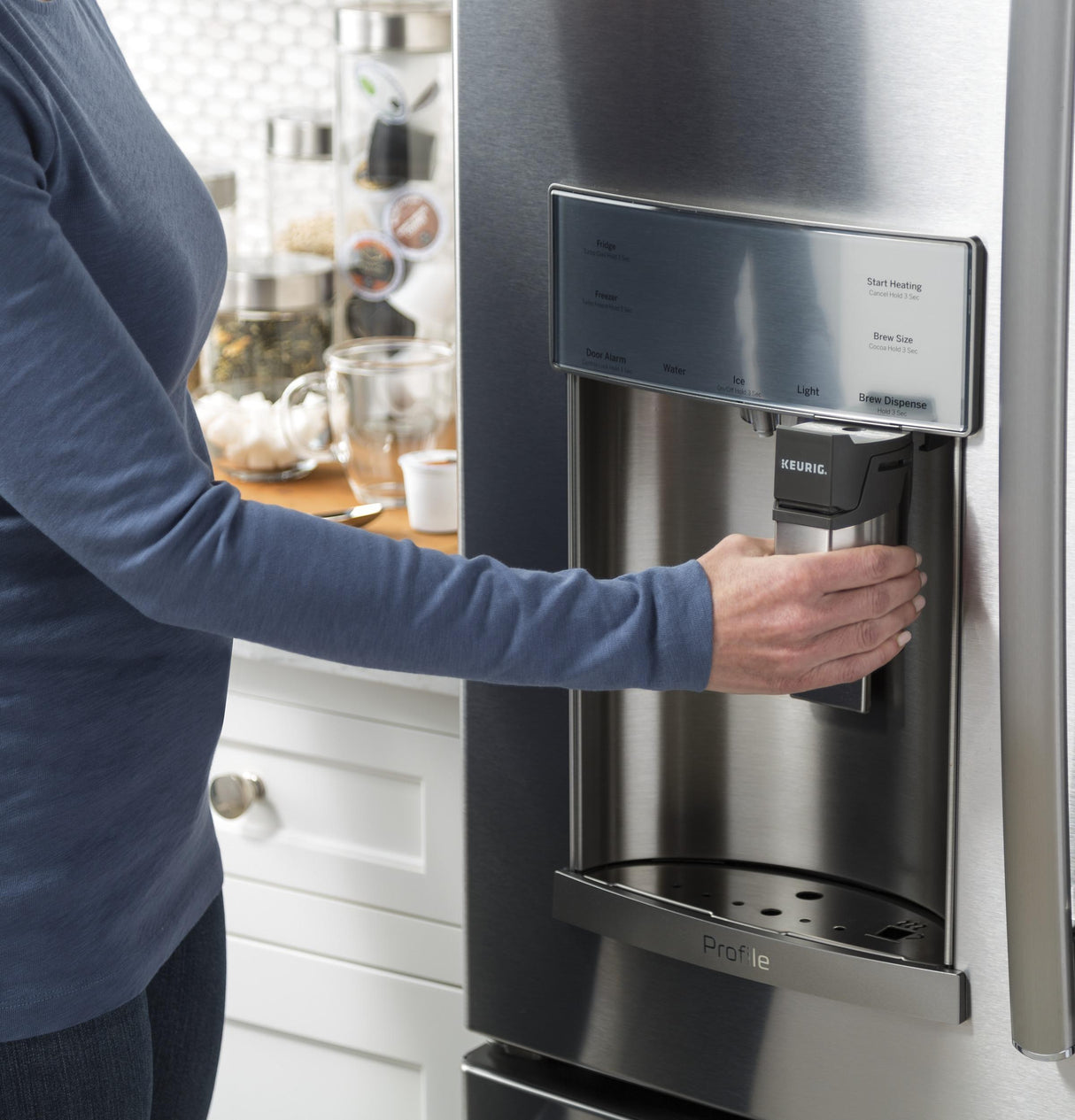 GE Profile™ Series ENERGY STAR® 27.8 Cu. Ft. French-Door Refrigerator with Keurig® K-Cup® Brewing System