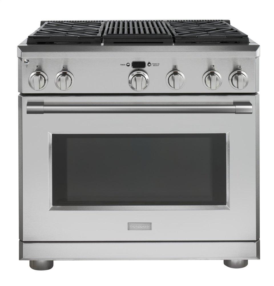 Monogram 36" Dual-Fuel Professional Range with 4 Burners and Grill (Natural Gas)