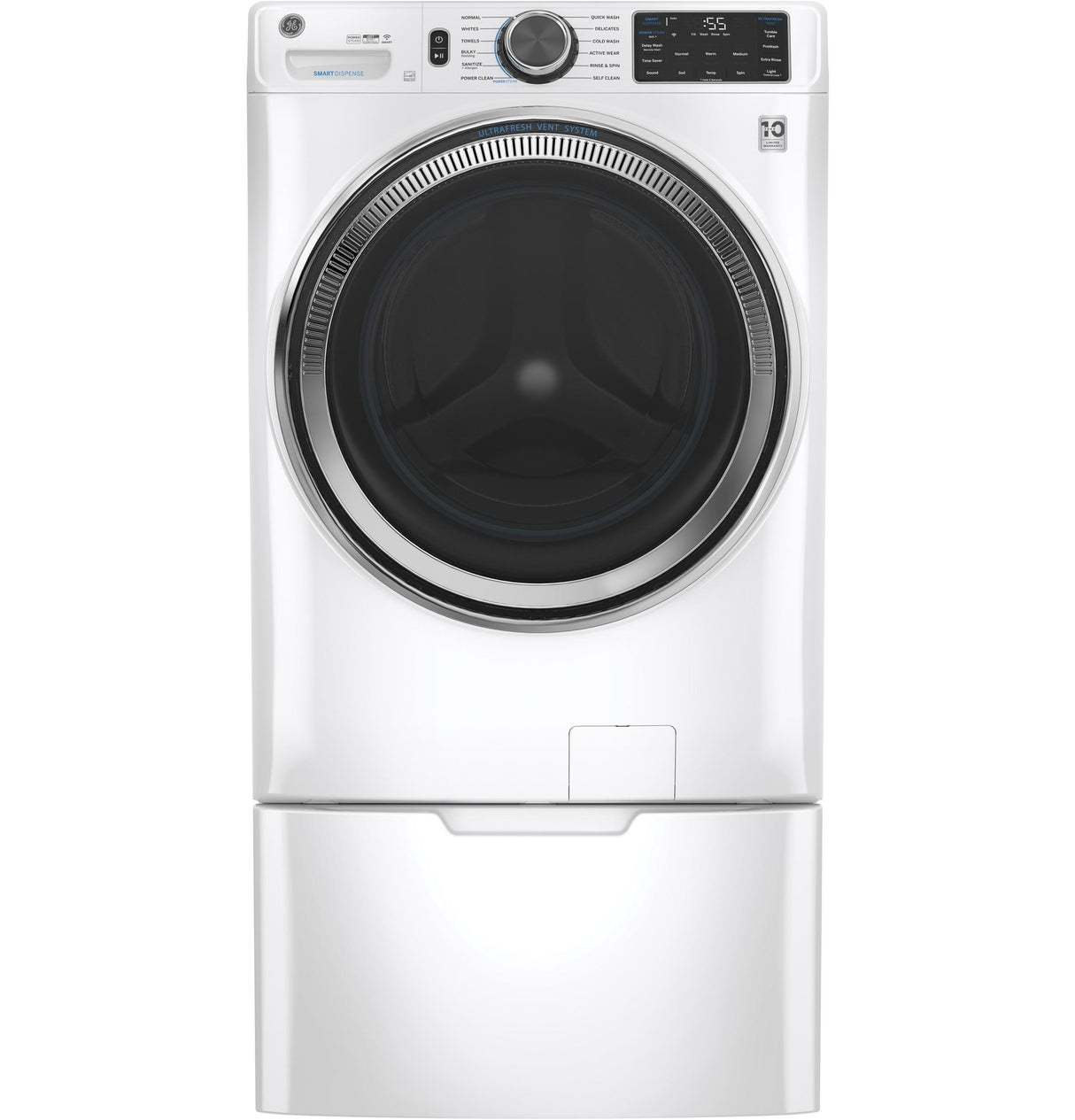 GE® ENERGY STAR® 4.8 cu. ft. Capacity Smart Front Load Steam Washer with SmartDispense™ UltraFresh Vent System with OdorBlock™ and Steam