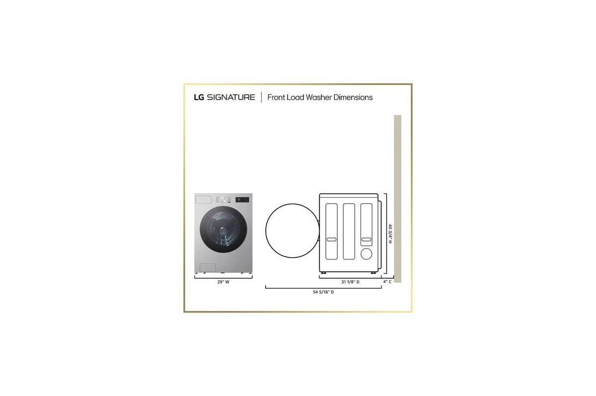 LG SIGNATURE 5.8 cu. ft. Mega Capacity Smart Front Load Washer with TurboWash® 360(degree), Built-In Intelligence, ezDispense® and Hybrid Electronic Controls with LCD Display