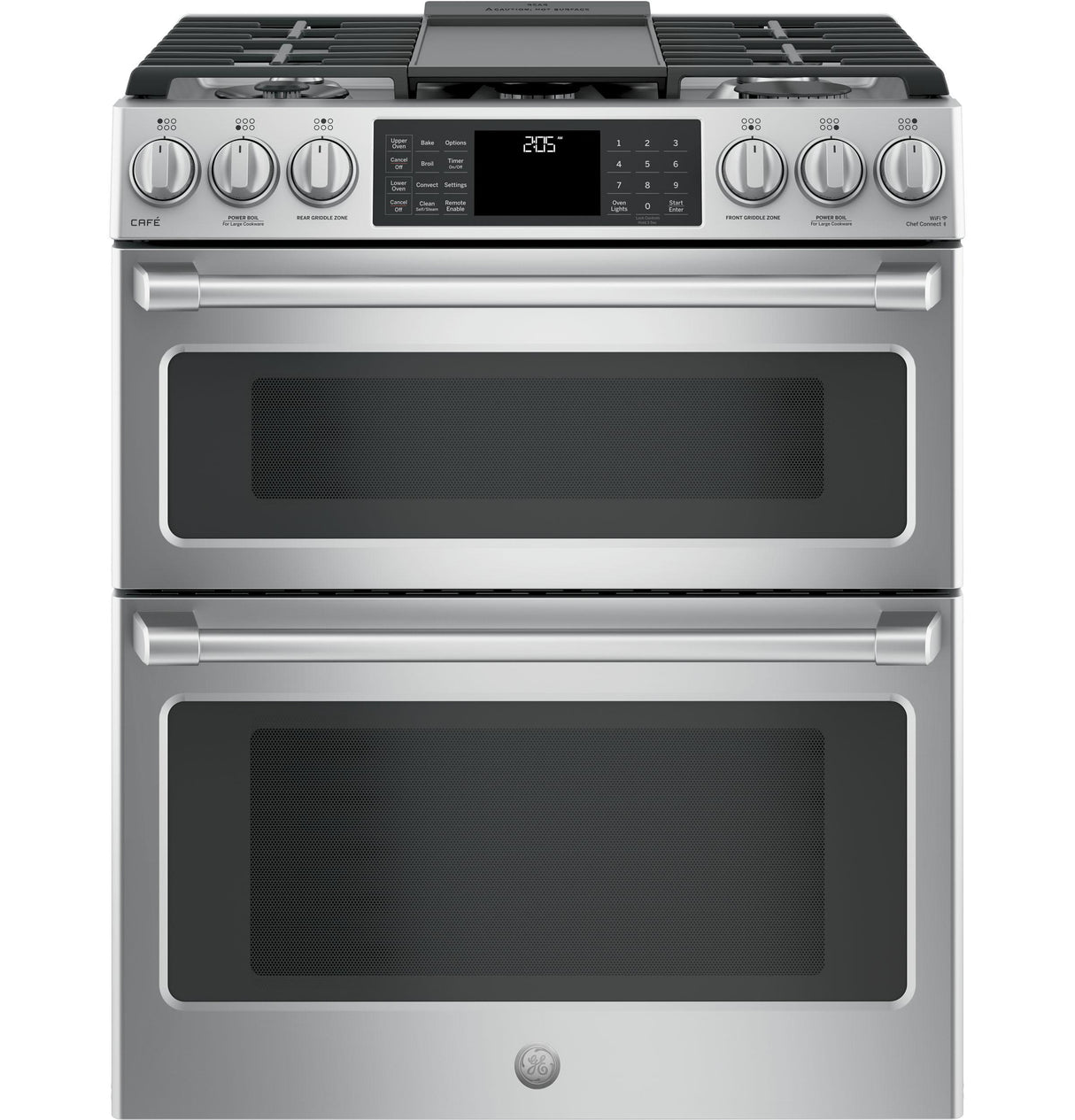 GE Café™ Series 30" Slide-In Front Control Dual-Fuel Double Oven with Convection Range