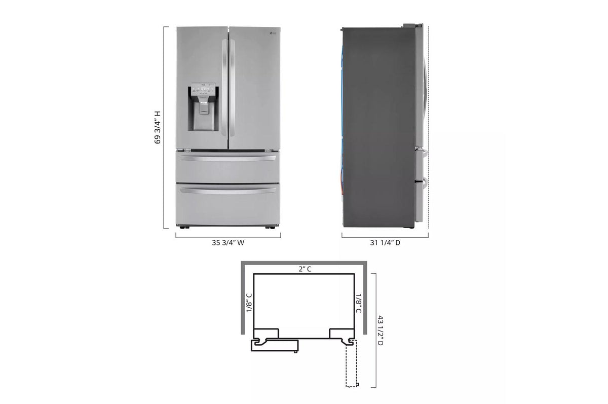 22 cu ft. Smart Counter Depth Double Freezer Refrigerator