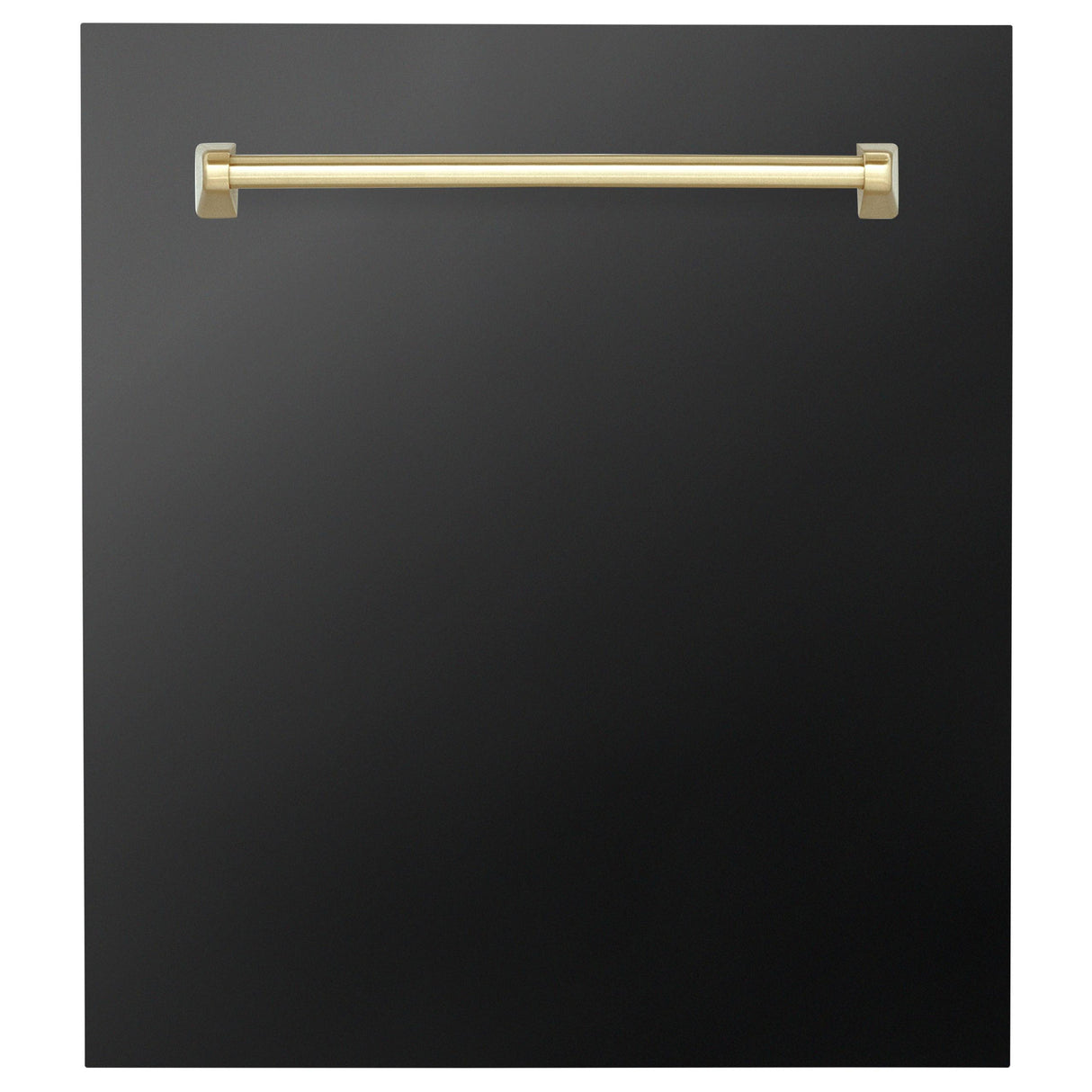 ZLINE Autograph Edition 24 in. Tallac Dishwasher Panel in Black Stainless Steel with Polished Gold Handle (DPVZ-BS-24-G)