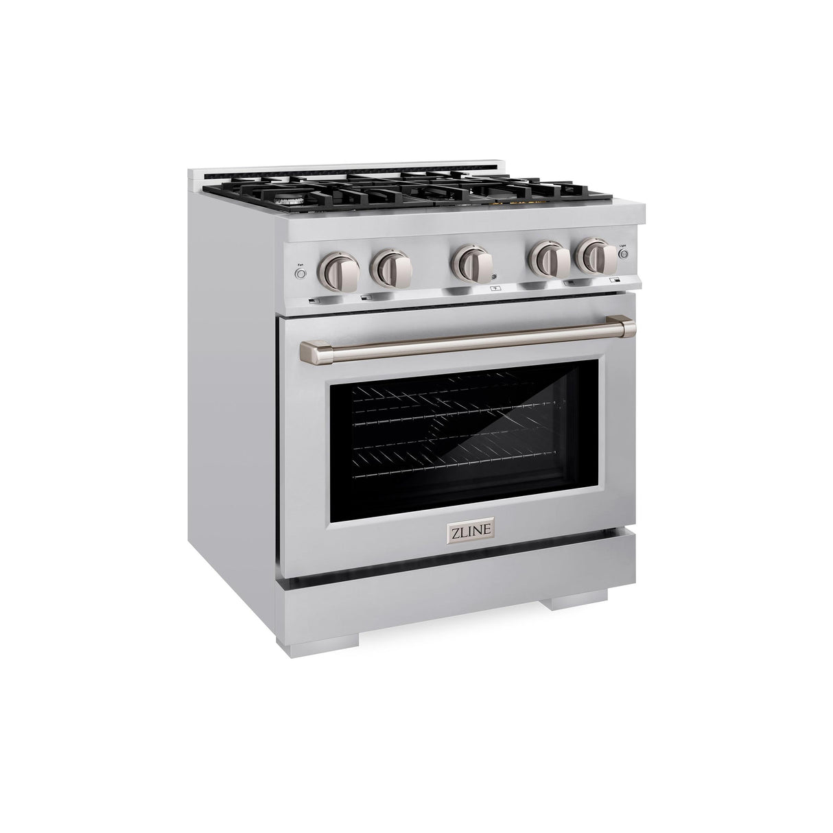 ZLINE 30 in. 4.2 cu. ft. Select Dual Fuel Range with 4 Burner Gas Cooktop and Electric Convection Oven in DuraSnow' Stainless Steel (HDRS-30)